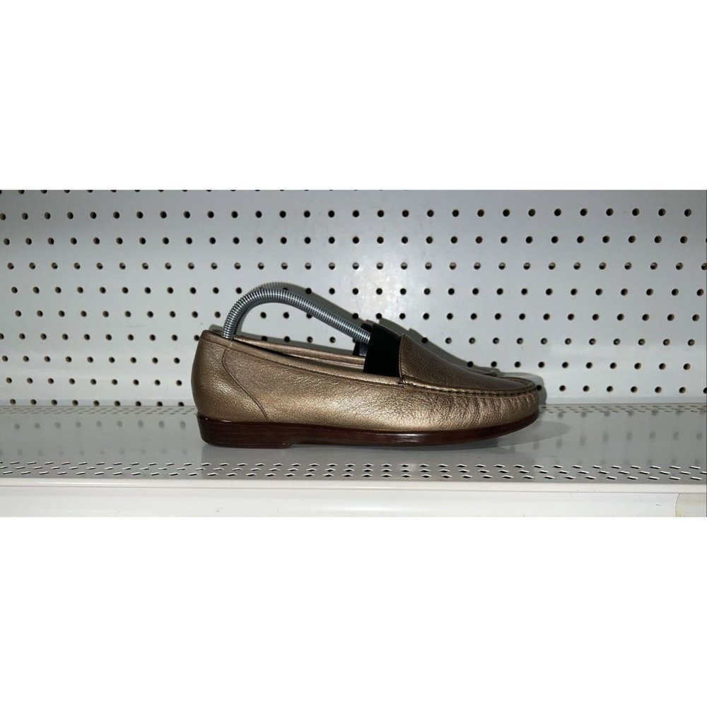 SAS Simplify Womens Leather Slip On Loafers Size 10.5 WIDE Tripad Comfort Bronze